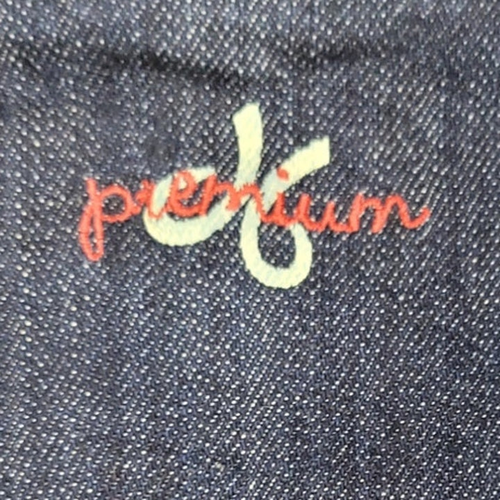 Premium Denim Womens Large Single Breasted One Button Jean Blazer Jacket
