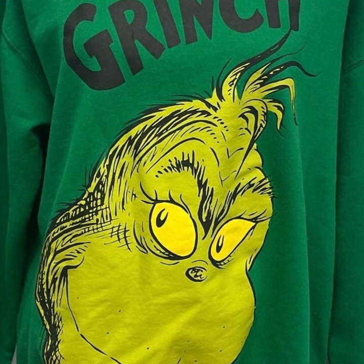 Dr Suess The Grinch Womens XL Christmas Long Sleeve Crew Neck Sweatshirt