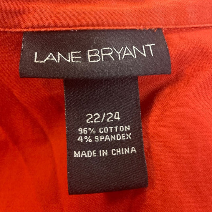 Lane Bryant Womens Plus Size 22/24 Long Sleeve Stretch Cotton Button Up Shirt