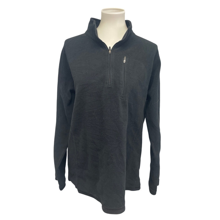LL Bean Mens Large Regular 1/4 Zip 100% Polyester Long Sleeve Pullover Sweater