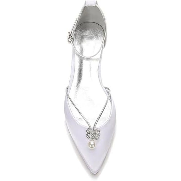 Creative Sugar Womens Size 11.5 White 1" Heel Ankle Strap Pointed Toe Shoes
