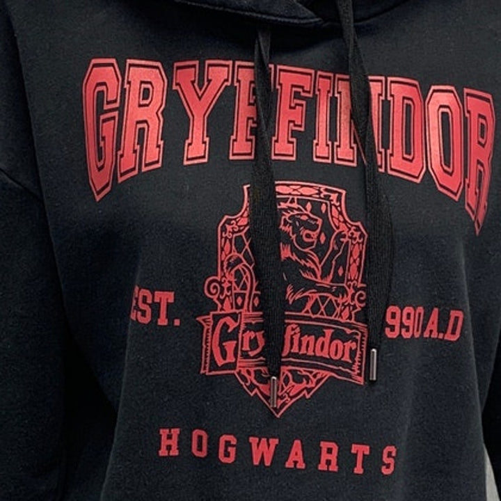 Hand Printed Upcycled Womens Medium Harry Potter Hogwarts Gryffindor Hoodie