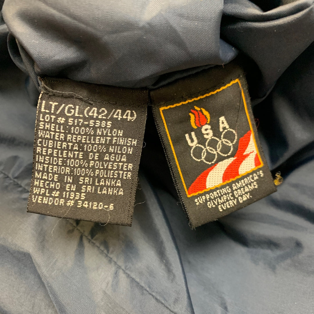Reversible USA Olympic Mens LT Large Tall Full Zip Hooded Windbreaker Jacket
