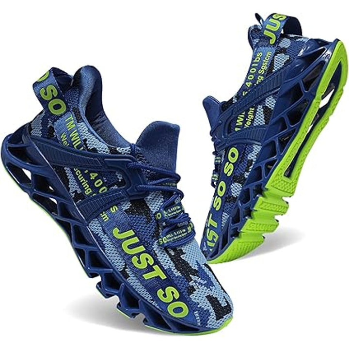 New Cokafil Mens Size 8 Blue Lace Up Blace Running Walking Athletic Shoes