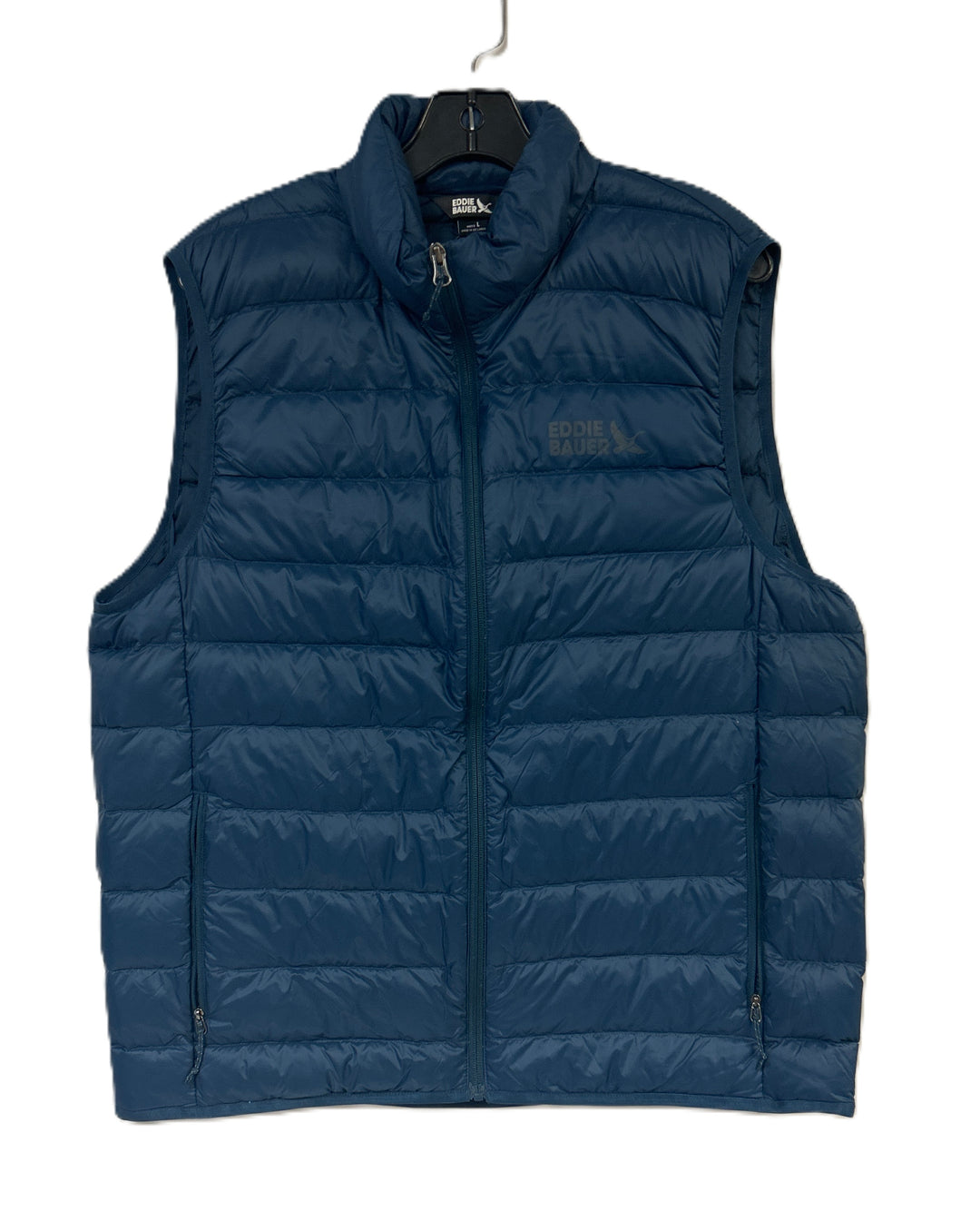 New Eddie Bauer Mens Large Marine Blue CirrusLite 650FP Down Zip Up Puffer Vest