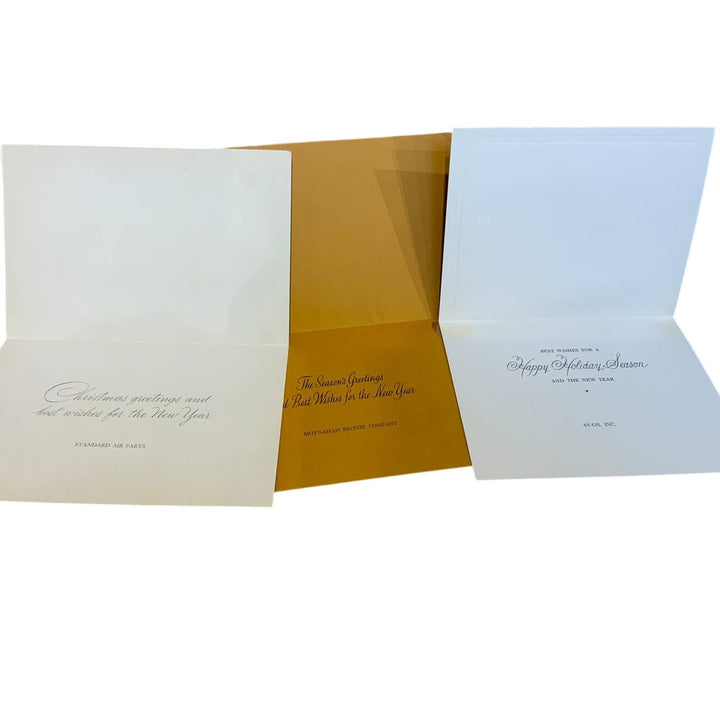 Vintage Gold Etch Christmas Holiday Company Greeting Cards Moynahan Bronze Co