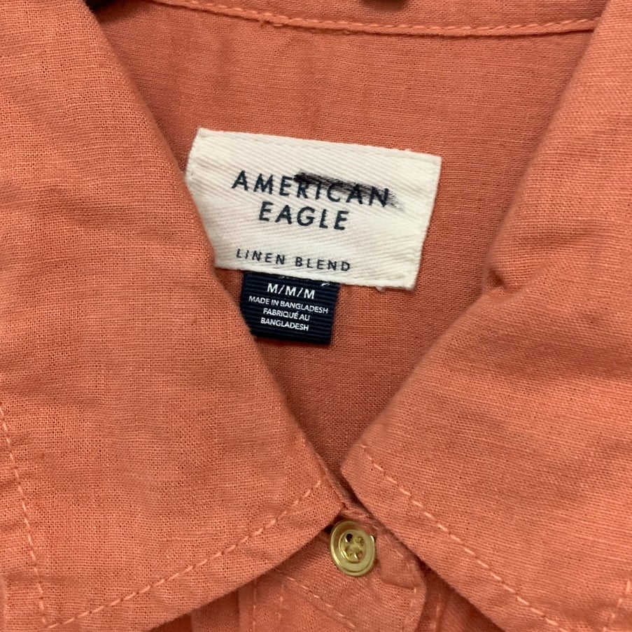 2 New American Eagle Womens Medium Long Sleeve Collared Button Up Shirts