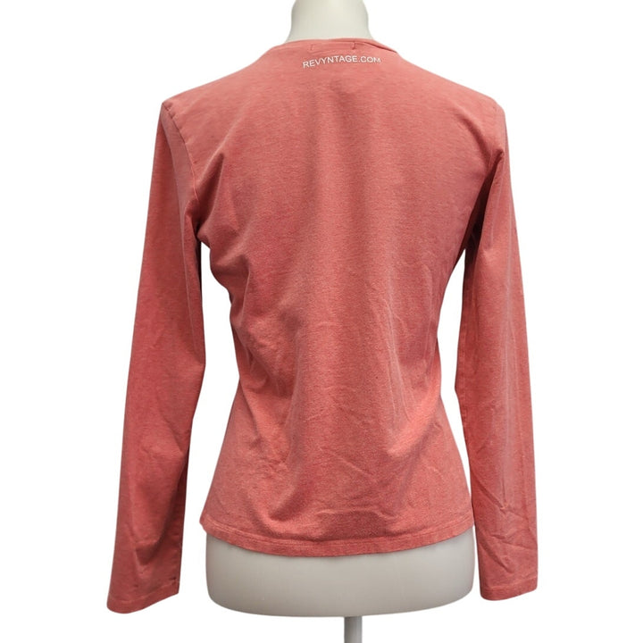 Hand Printed Upcycled Womens Large Saving the Planet Superpower Long Sleeve Tee