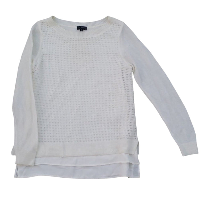 The Limited Womens Small Cream Long Sleeve Crew Neck Lined Knit Sweater