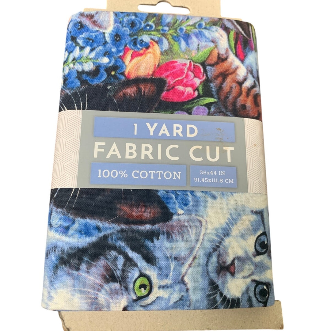 1 YD New David Textiles 36" X 44" Pretty Kitty Cat Feline Quilting Cotton Fabric
