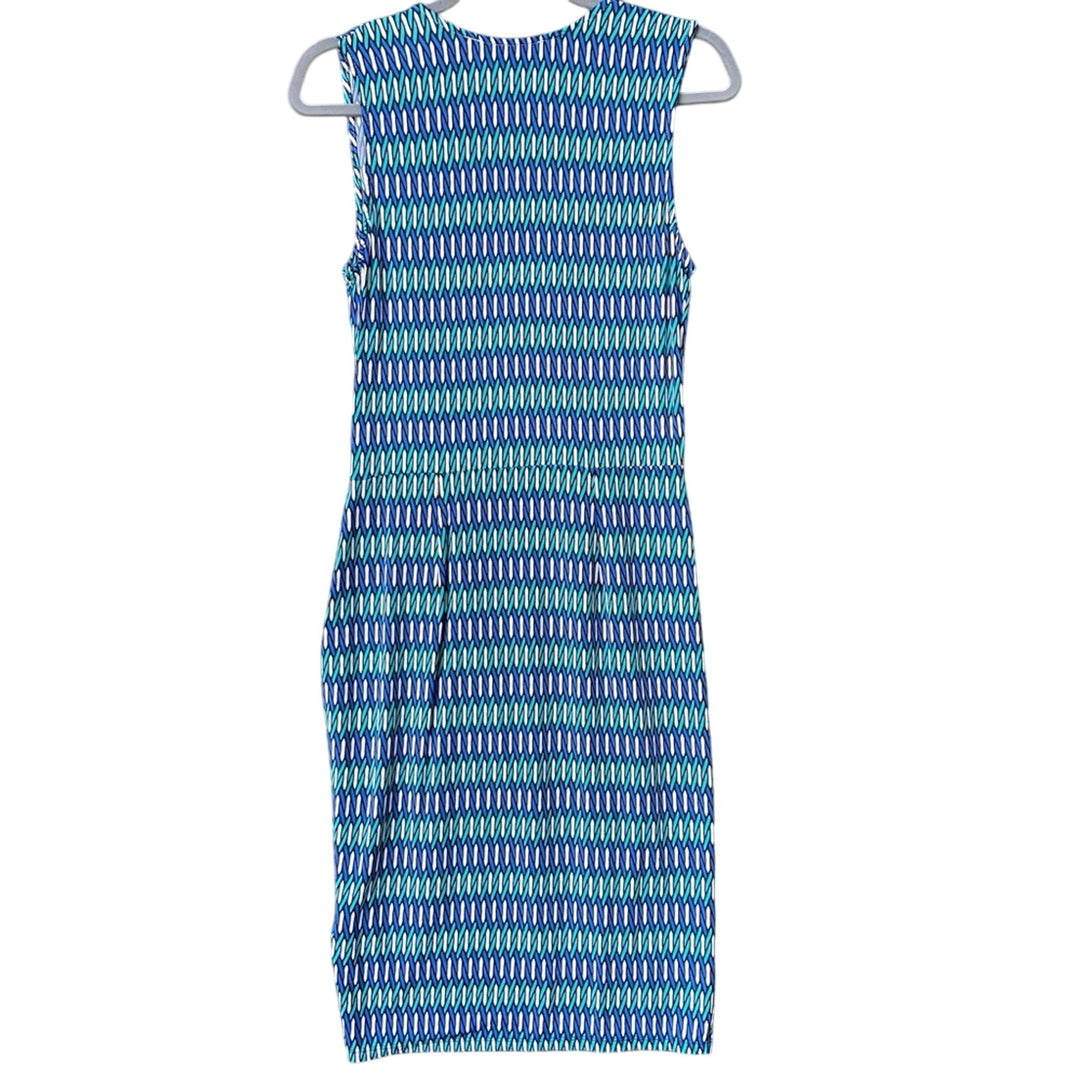 Compass Rose Leota Womens Medium V-Neck Faux Wrap Sleeveless Sheath Dress