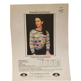 New Plymouth Yarn C131 Fantasy Naturale Pullover Sweater Knitting Pattern