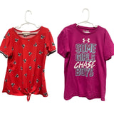 2 Glitter Girl Medium 10-12 Under Armour HeatGear Short Sleeve Cotton Blend Tops