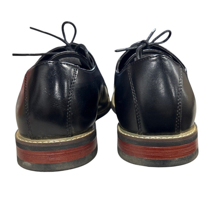 Bruno Marc Mens Size 10.5 Black Faux Leather Lace Up Prince Classic Oxford Shoes