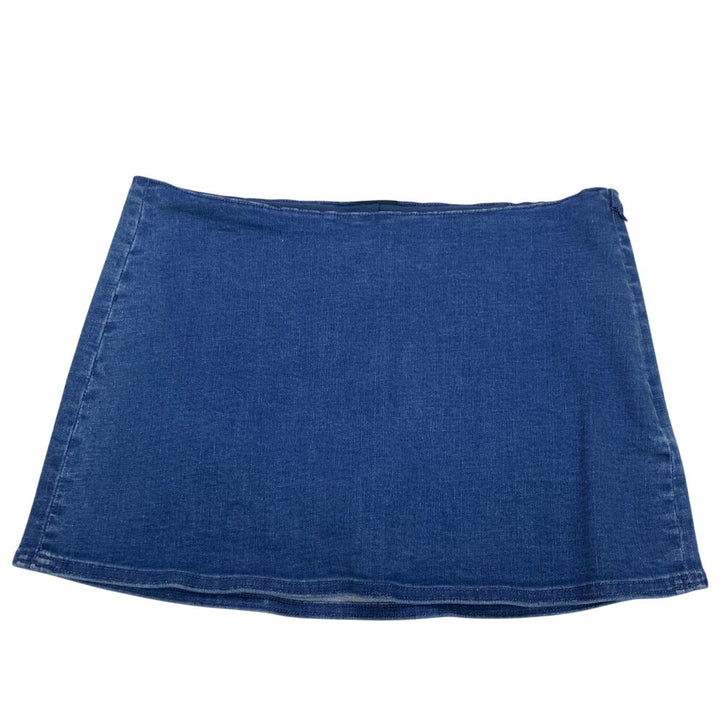 New American Eagle Womens Medium 100% Cotton Side Zip Denim Mini Jean Skort