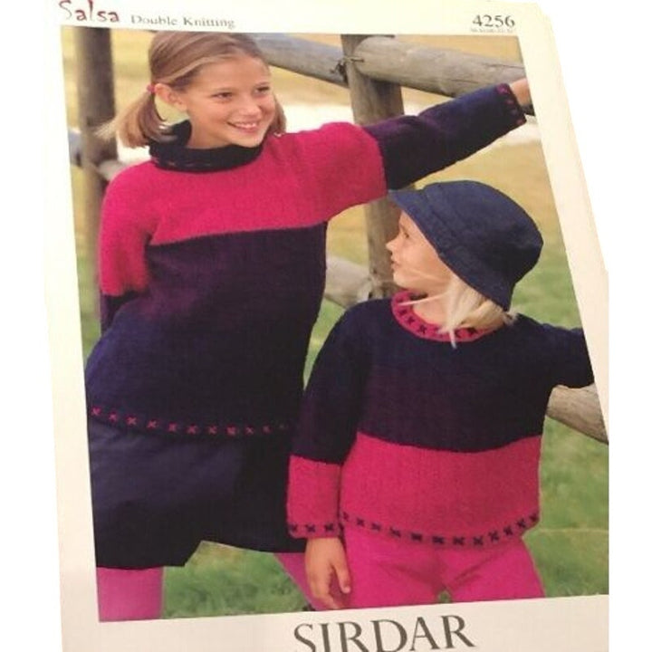 New 2000s Sirdar 4256 Salsa Child Double Knitting Pullover Sweater Pattern