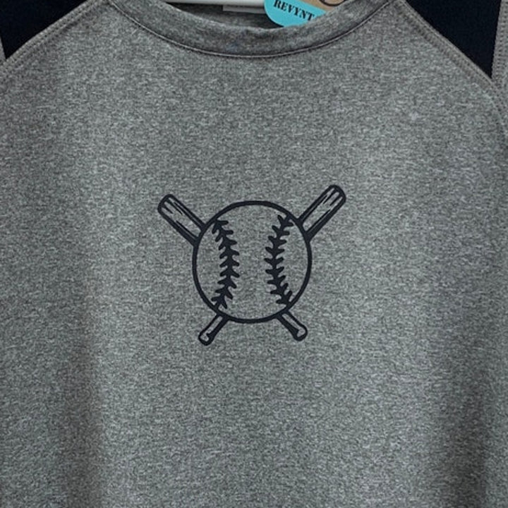 New Hand Printed Youth Boys Small Baseball Bat Short Sleeve Athletic Tee Shirt