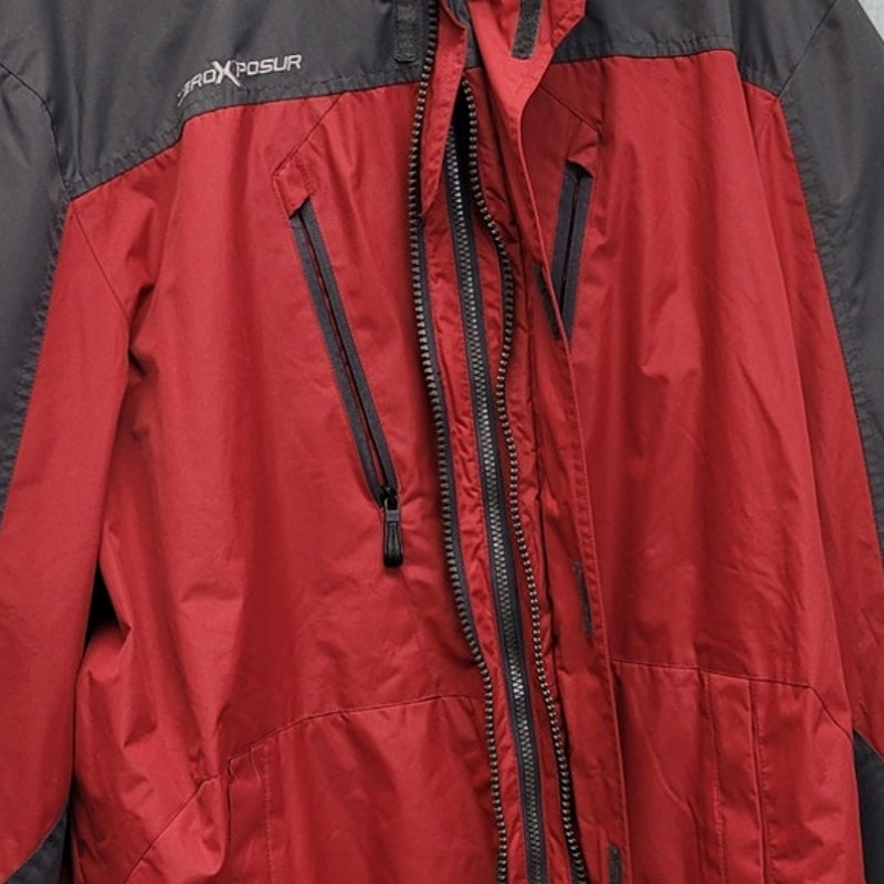 ZeroXPosur Mens XXL 100% Polyester Double Zipper Removeable Hood Lined Coat