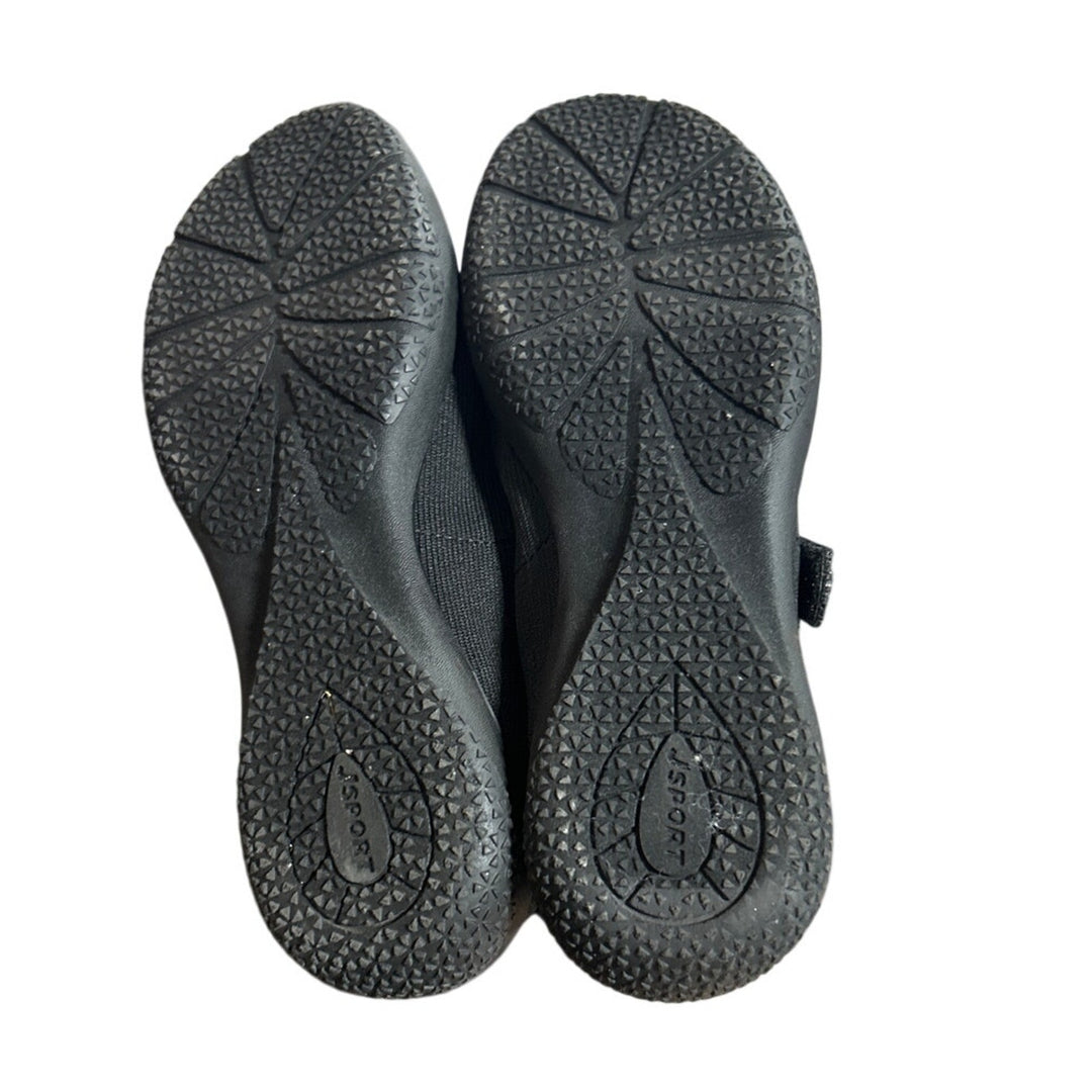New JSport Womens Size 7 Black Fabric Hook Loop Closure Melody Mary Jane Shoes