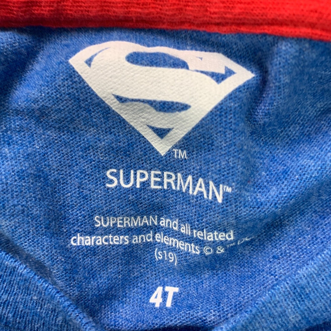 Lot of 2 New All in Motion Boys XS 4T Black Long &amp; Short Sleeve Superman Shirts