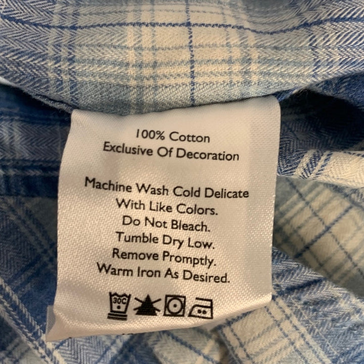 New Eddie Bauer Mens Small Azure Blue Long Sleeve Tidelands Button Up Shirt