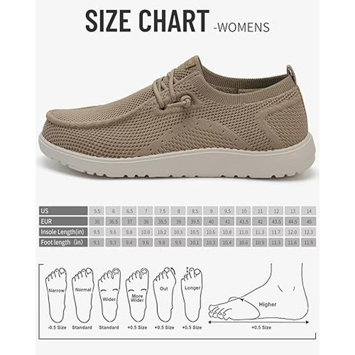 Itazero Womens 12W Wide Tan Canvas Mesh Slip On Arch Support Loafer Shoes