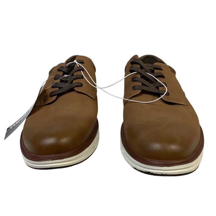 New Lands End Mens Size 10 Dark Tan Sport Oxford Lace Up Sneakers Shoes