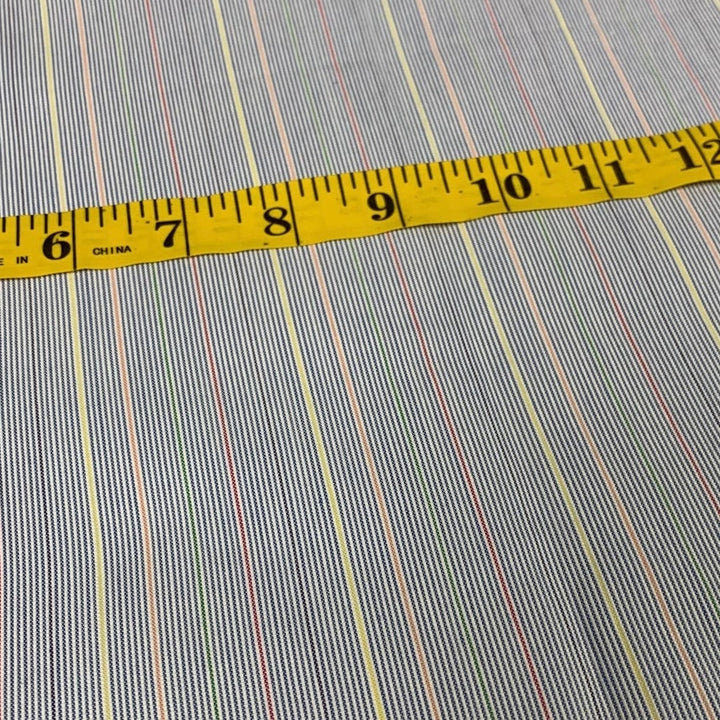 3yds Cotton Pink Blue Pastel Pin Stripe Craft Sewing Quilting Fabric Remnant