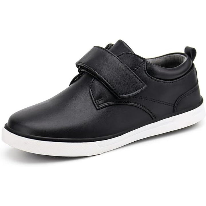Firelli Boys Size 5 Black Loafers Hook &amp; Loop Closure Round Toe Oxford Shoes