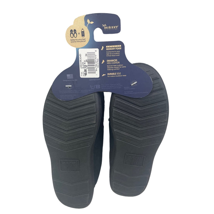 New Isotoner Signature Mens Size 8-9 Med Memory Foam Comfort Moccasin Slippers