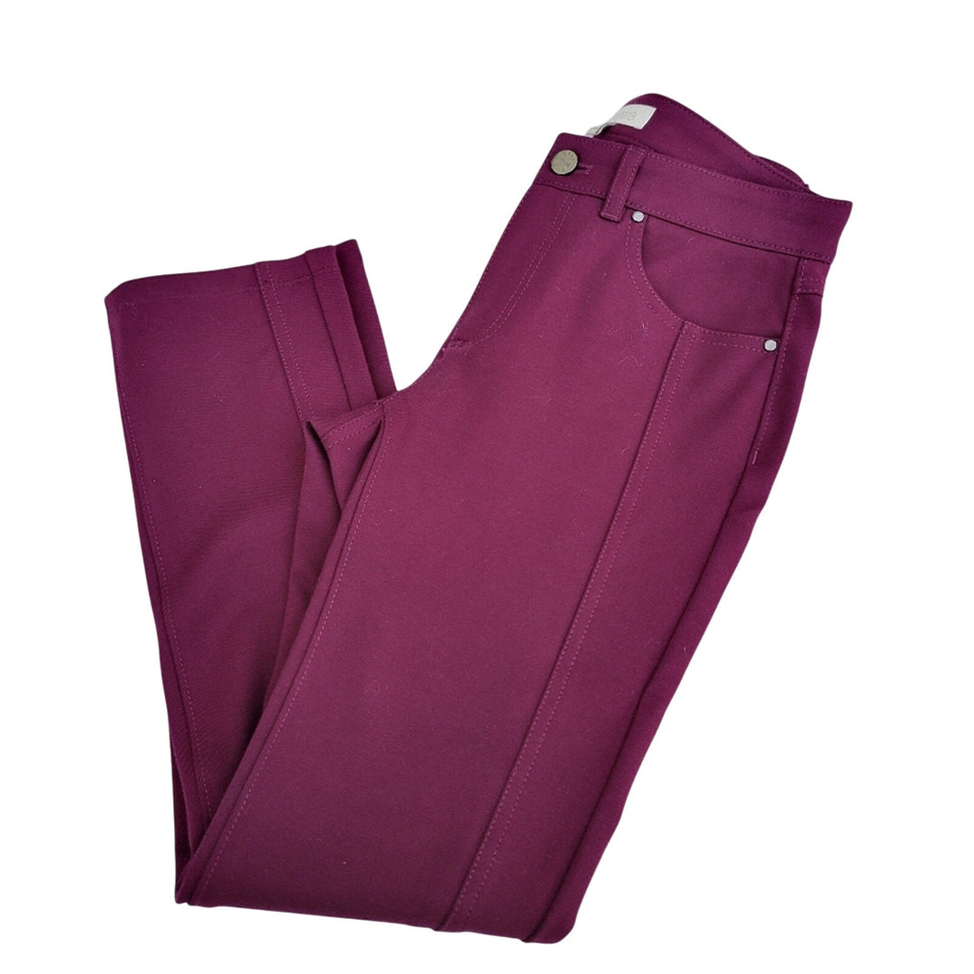 New Etcetera Womens Size 00 Burgundy Rayon Blend Stretch Belt Loop Jeggings