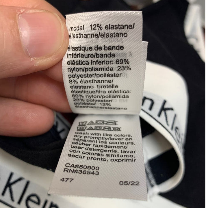New Calvin Klein XS Unlined Adjustable Strap Cotton Blend Triangle Bralette