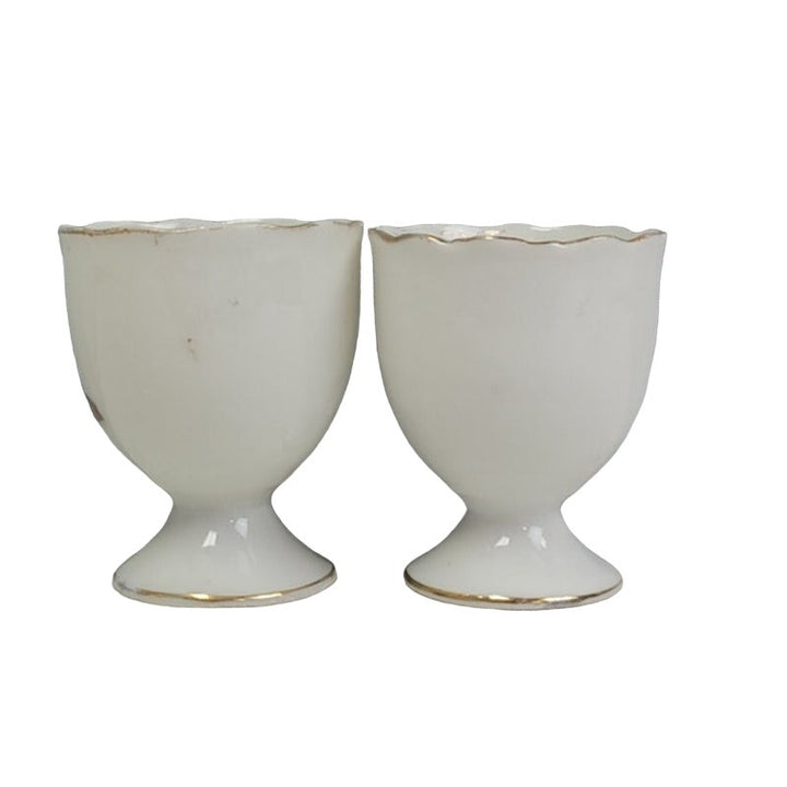 Pair of Vintage Made In Japan Ceramic China Pink Floral Flowers Egg Cups