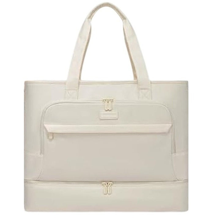 LOVEVOOK Ivory Womens Large Capacity Water Resistant Fabric Travel Weekend Bag
