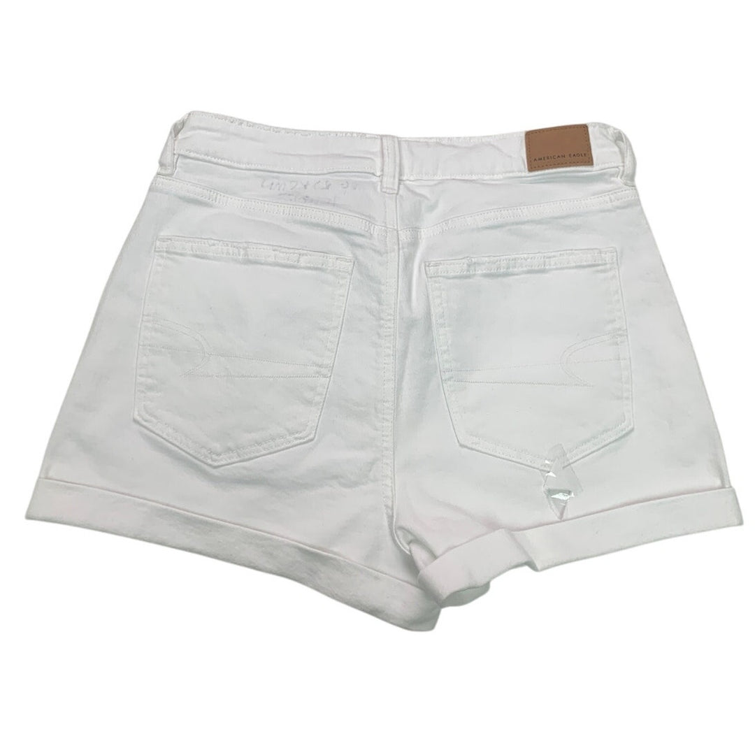 New American Eagle Womens Size 8 White Mom Short Jorts Denim Jean Shorts