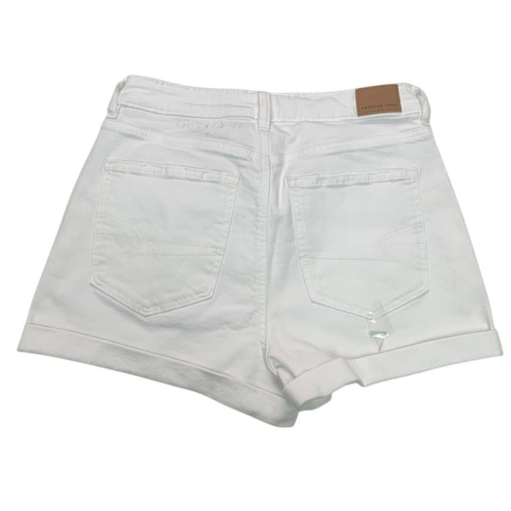 New American Eagle Womens Size 8 White Mom Short Jorts Denim Jean Shorts