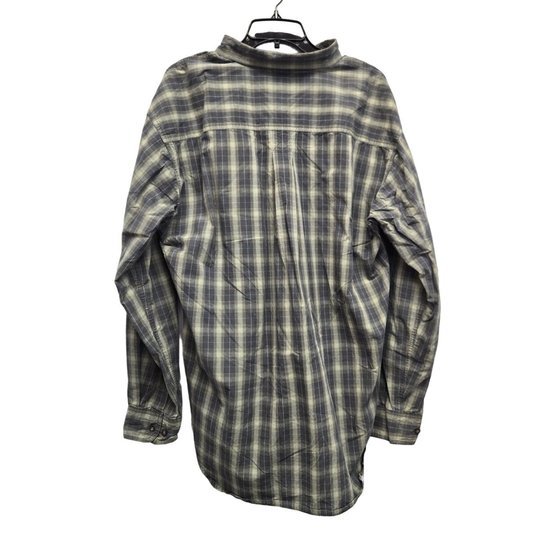 Timberland Mens Large Cotton Plaid Long Sleeve Button Down Shirt w Front Pocket