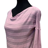 New The Limited Small 100% Cotton Long Sleeve Scoop Neck Lavender Stripe Sweater