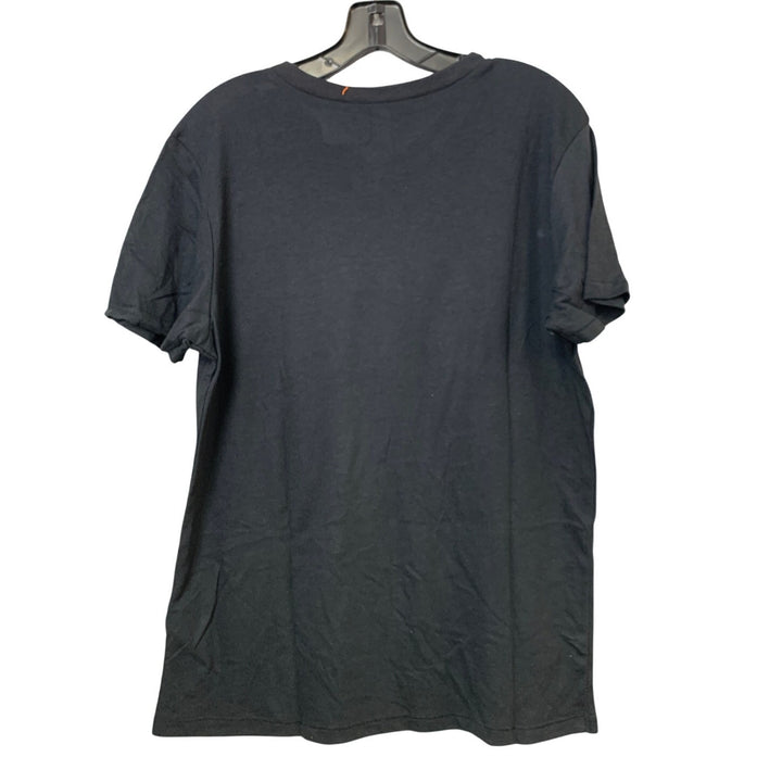 New Upcycled Hand Printed Womens Small Black Save Planet Earth Copper VNeck Tee