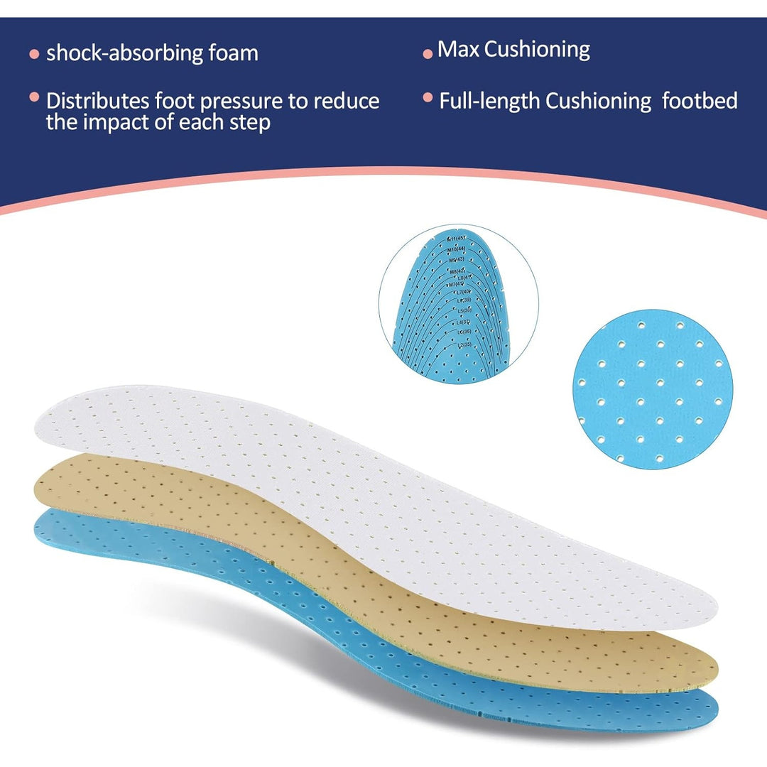 New Sintege 3 Pairs Breathable Soft Double Layer Latex Foam Shoe Insoles Inserts