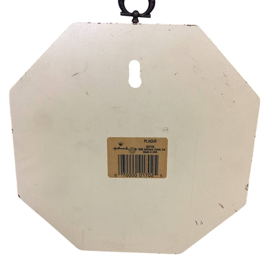 Vintage 1988 Hallmark Hexagon Grandmother Wooden Flower Poem Plaque Wall Artwork