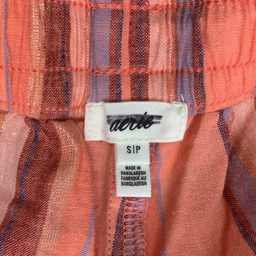 New Aerie Womens Small Elastic Waist Metallic Striped Flowy Lounge Shorts
