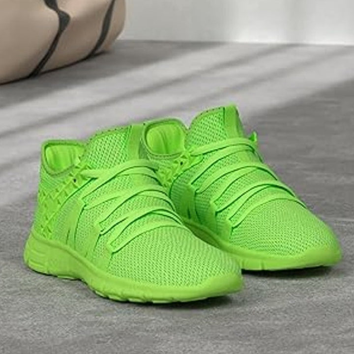 New Inzcou Women Size 6 Neon Green Lightweight Breathable Comfort Athletic Shoes