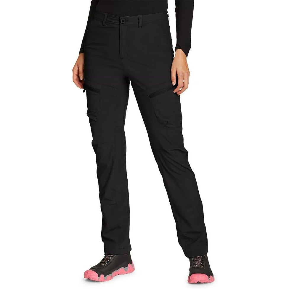 New Eddie Bauer Womens Black Flexion 2.0 Polar Fleece-Lined Straight Leg Pants