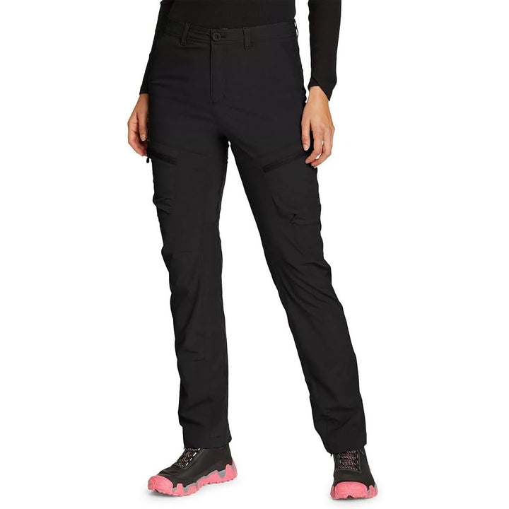 New Eddie Bauer Womens Black Flexion 2.0 Polar Fleece-Lined Straight Leg Pants