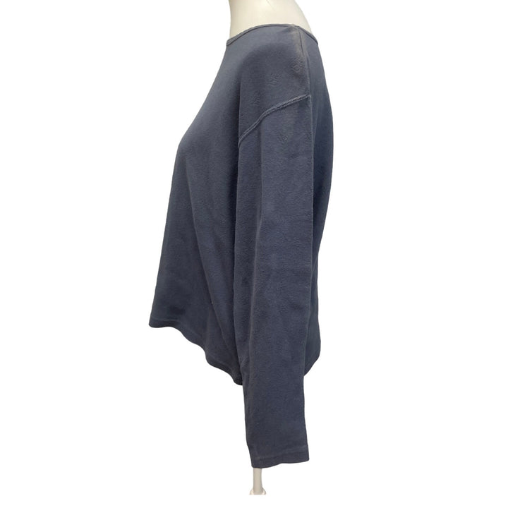 Eddie Bauer Womens Large Navy Blue 100% Cotton Long Sleeve Crew Neck Shirt