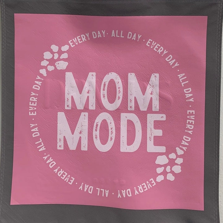 New Upcycled Hand Printed Mom Mode Every Day All Day Shopper Tote Bag