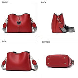 Xiaoyu Womens Red Zipper Close Faux Leather Butterfly Charm Small Crossbody Bags