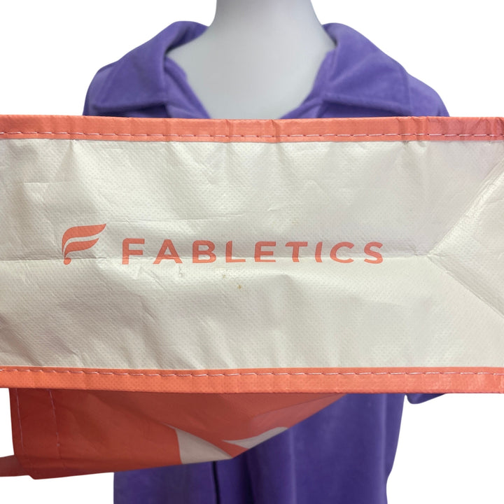 Fabletics Womens XL Button Up Terrycloth Short Sleeve Shirt w Bonus Tote Bag