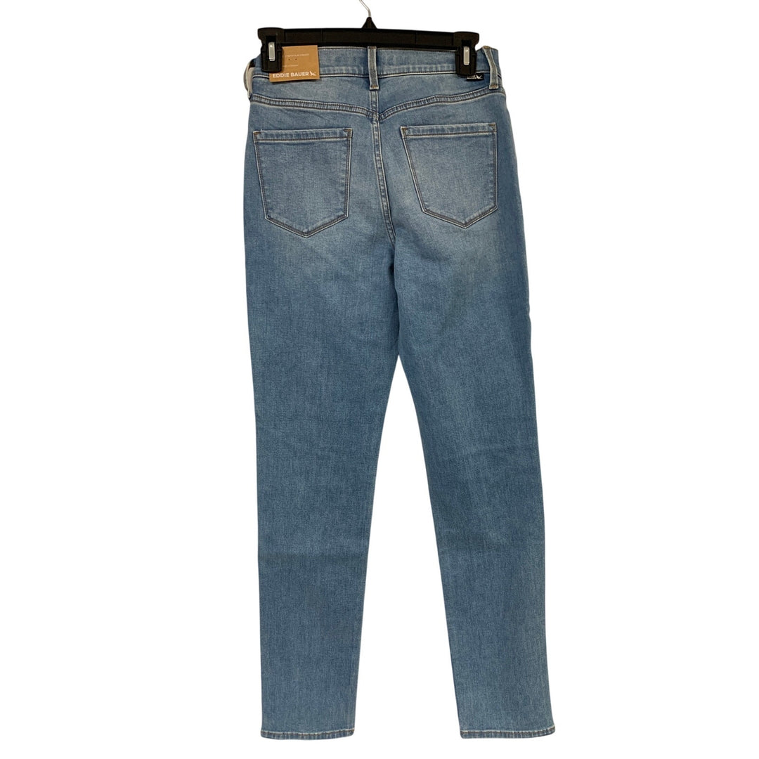 New Eddie Bauer Womens Medium Wash Venture Stretch Slim Straight Blue Jeans